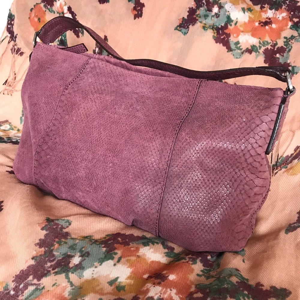 Calvin Klein Plum Embossed Leather Handbag!